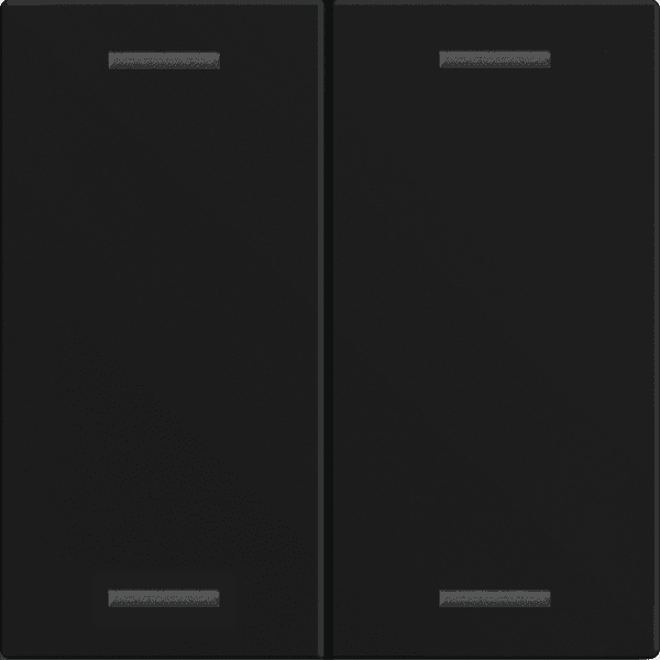 KNX Push Button Light 60 CH 2 gang, Black matt finish, Secure
