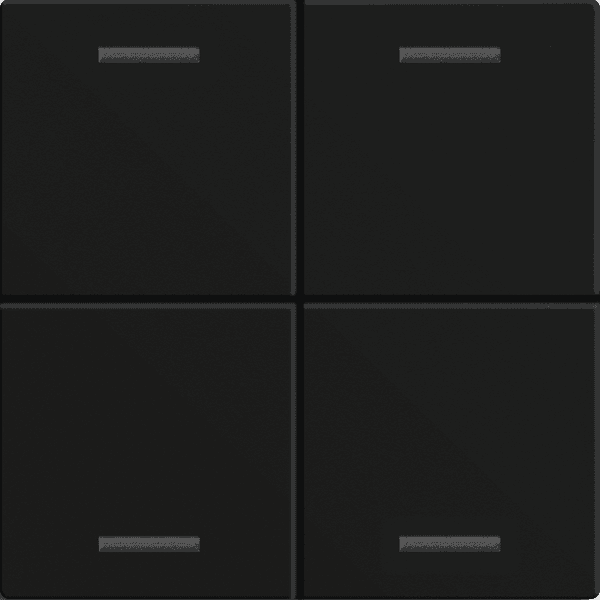 KNX Push Button Light 60 CH 4 gang, Black matt finish, Secure