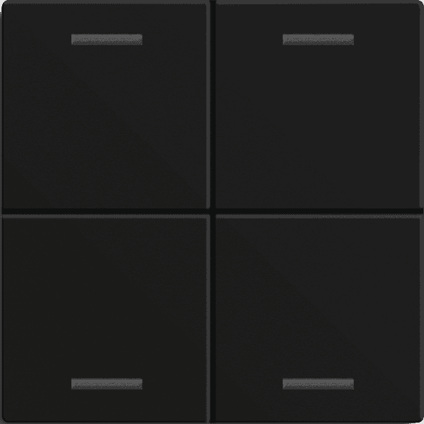 KNX Push Button Light 60 CH 4 gang, Black matt finish